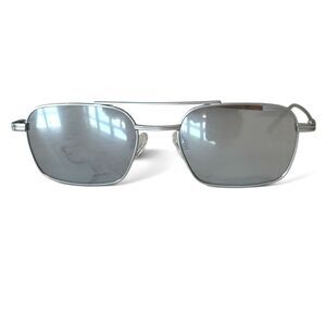 Unisex Carolina Lemke Double Bridge Silver Metal Frame Sunglasses - New w Box